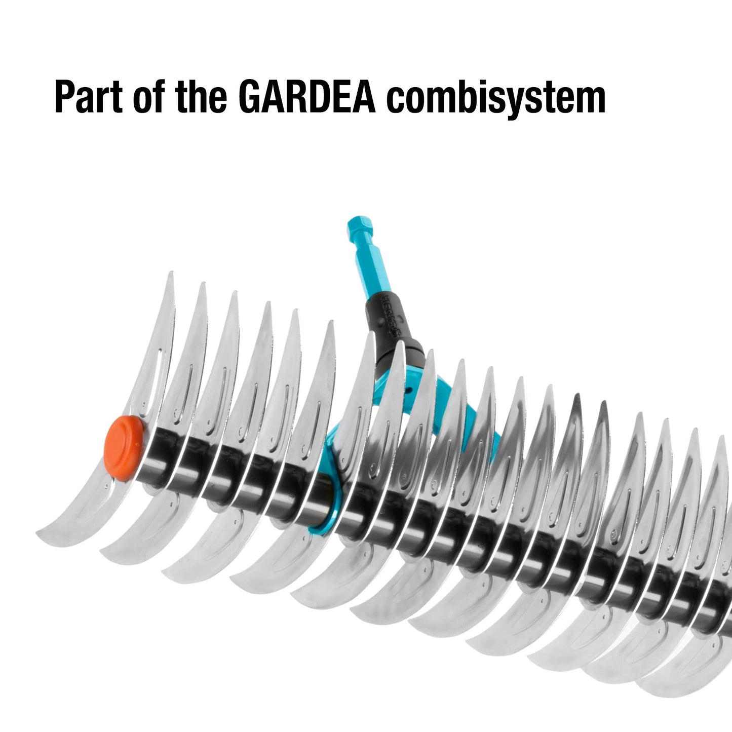 GARDENA Combisystem cutting rake: rake for removing moss and thatch, 35 cm working width, made steel, even for raking refuse and stones suitable (3392-20)