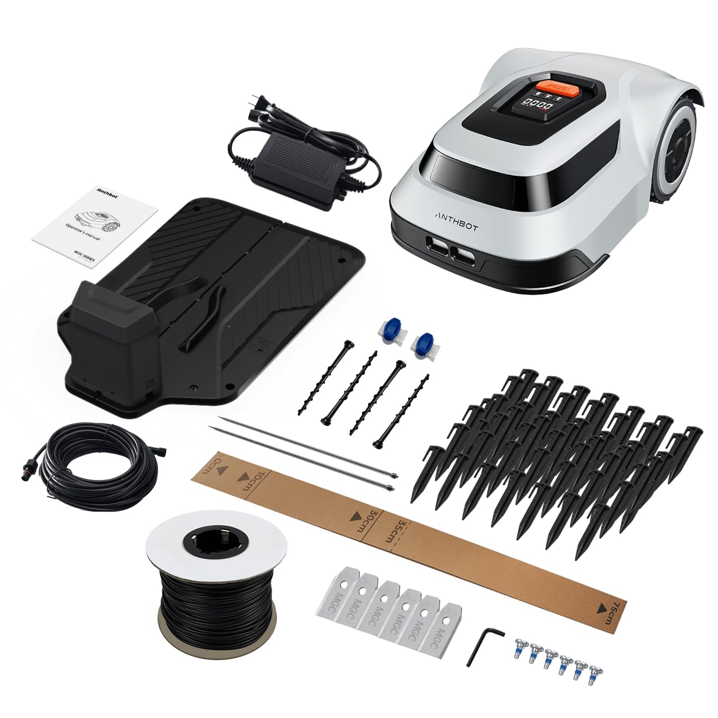 Robotic Lawn Mower Smart Robot - up to 900m², with Max 180m Boundary Wire, 300% Higher Efficiency, Smart Mowing Path, Breakpoint Detection, Low Noise 55dB, ANTHBOT Robot Lawnmower