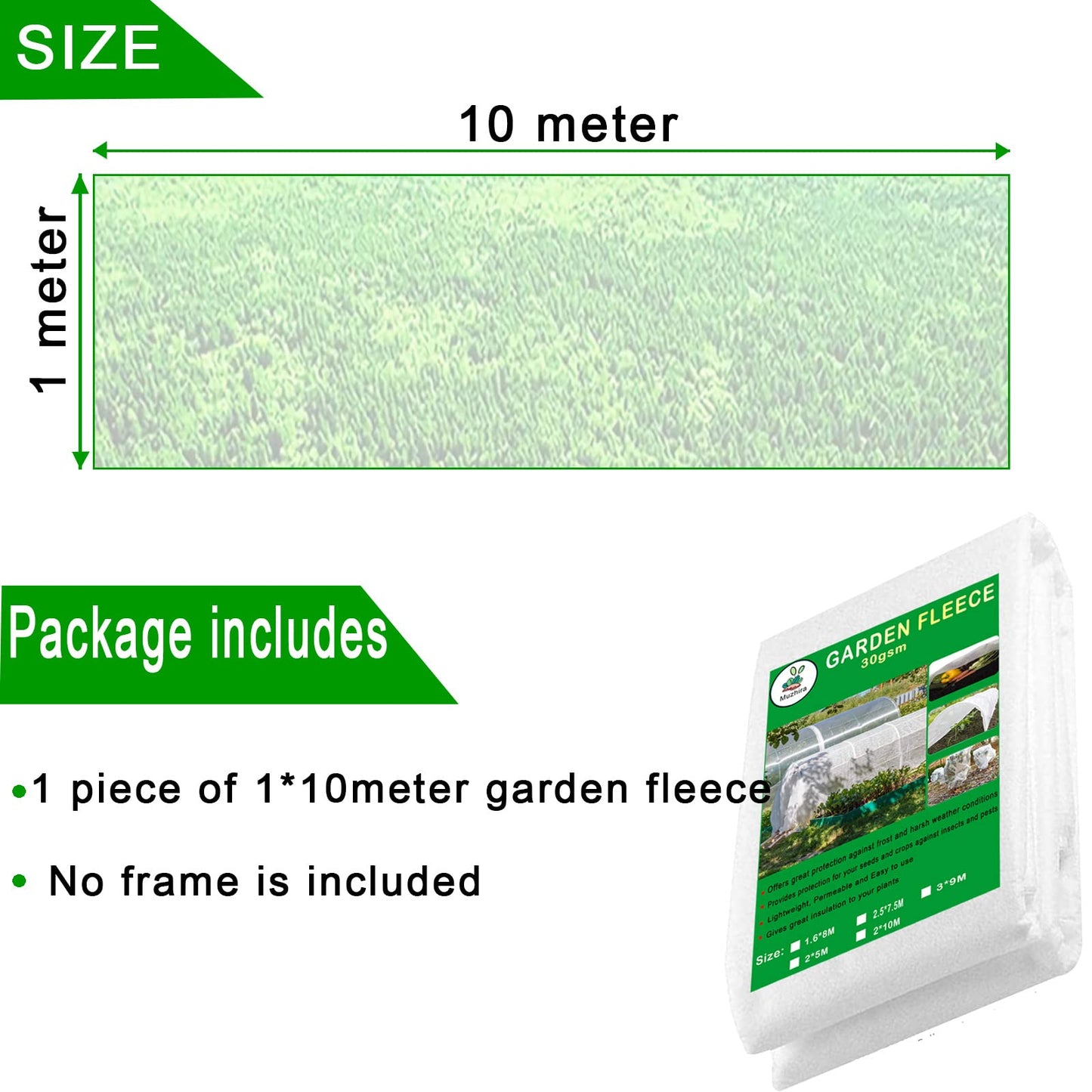 Muzhira Garden Fleece – 17gsm, 1m x 10m