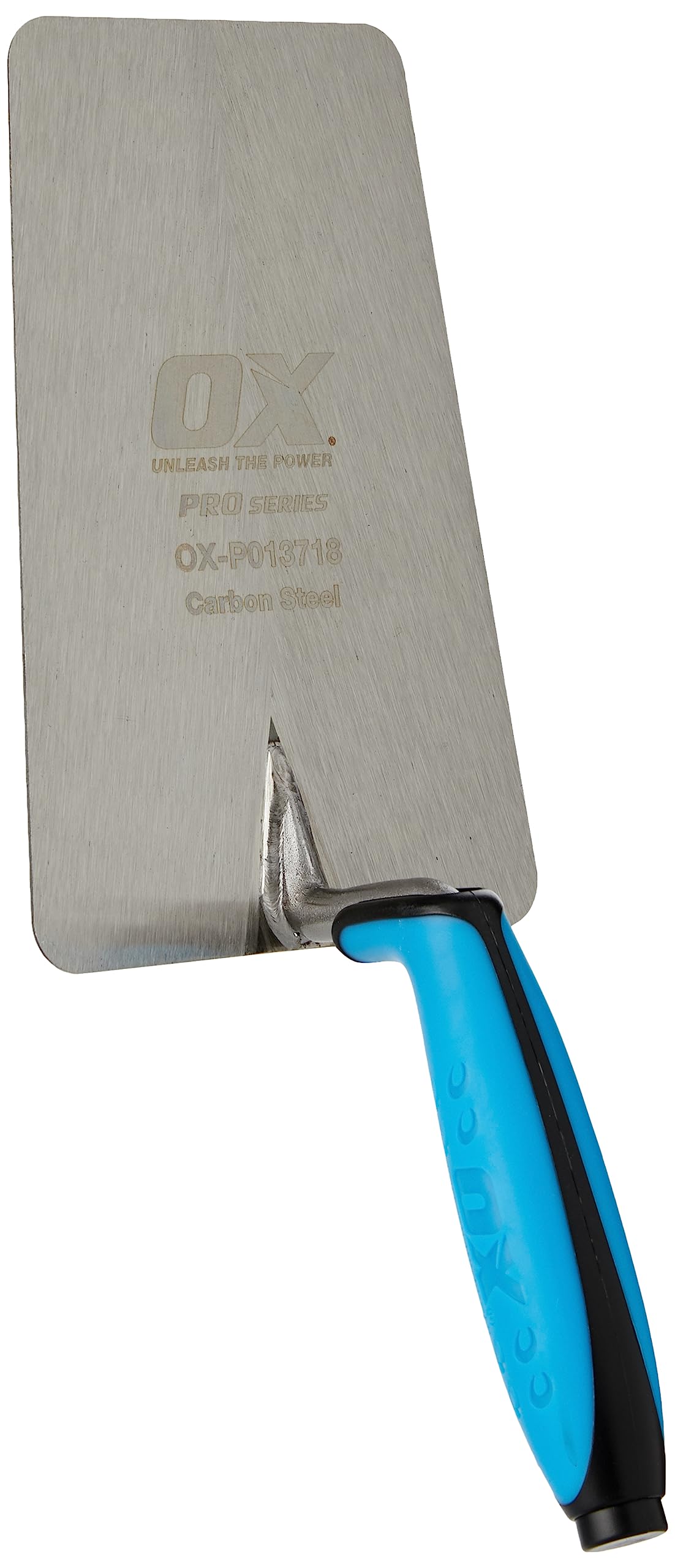 OX PRO Series Plasterers / Builders Carbon Steel Bucket Trowel with Dura grip Soft handle– 7” Large