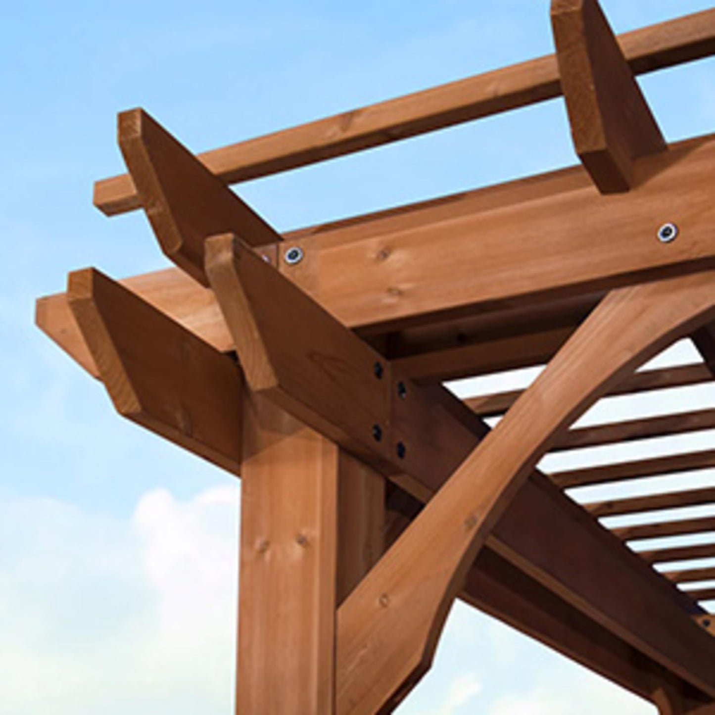 Backyard Discovery Wooden Pergola | Shelter for Patio, Veranda, Outdoor Garden Shade, Heavy Duty Metal Frame, Galvanized Steel Hardware, Waterproof, 100% Cedar Wood | 14ft x 10ft (4.3m x 3m)