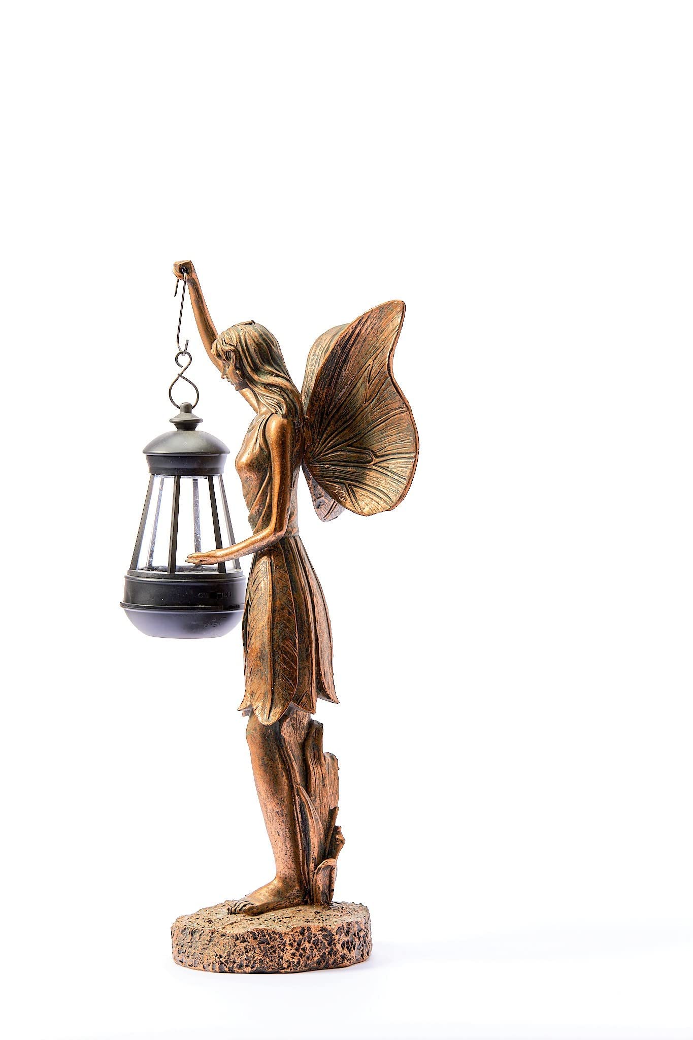 Solar Powered Garden Fairy Ornament Lantern Outdoor Light Up LED Home Decorative Décor Figurine Accessories for Pathway Lawn Yard patio Grass Balcony