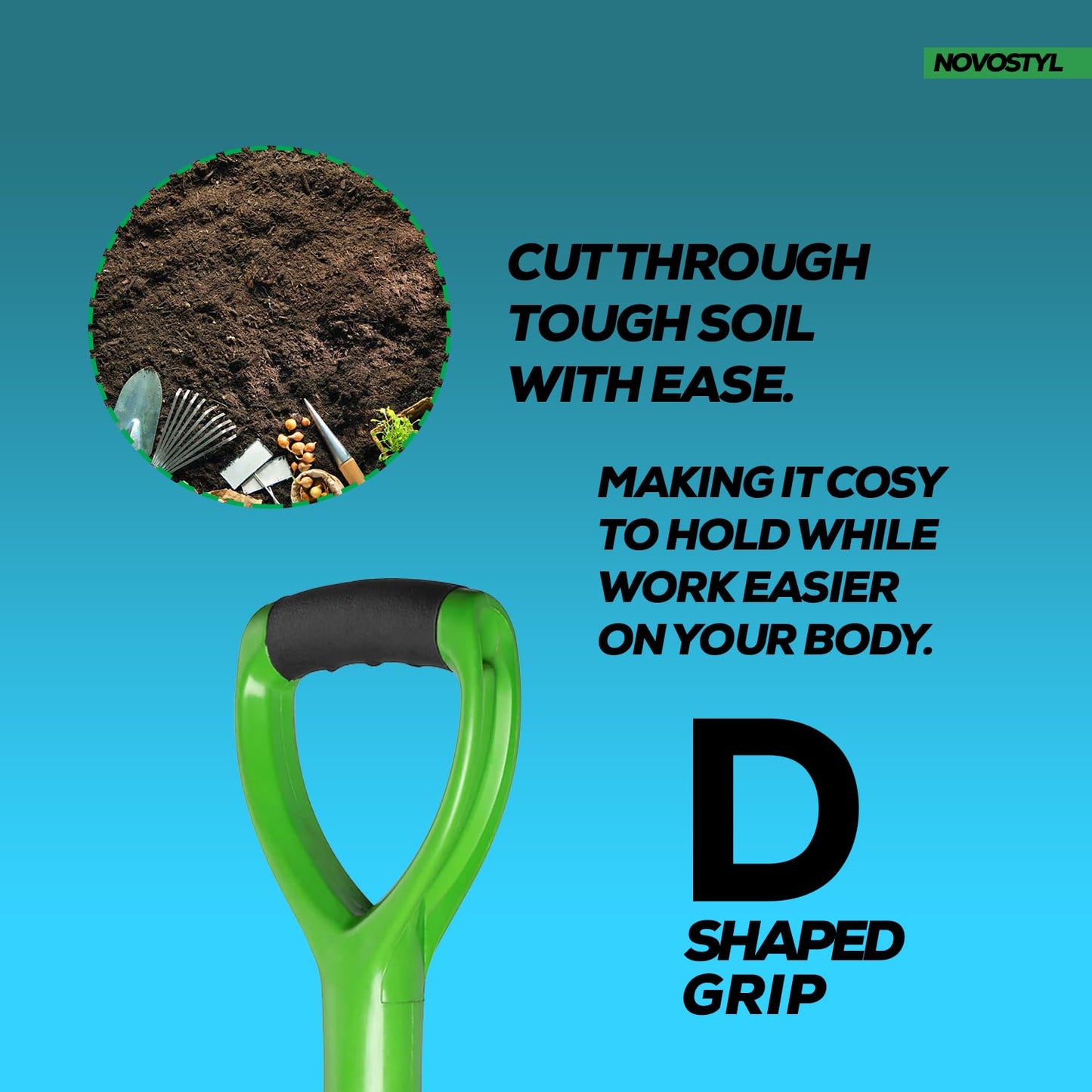 Garden Border Digging Spade - Made From Strong Carbon Steel Strong, Durable, Long Lasting & Rust Resistant Ideal Hand Tool For Allotment Weeding, Snow Cleaning & Gardening Long Life