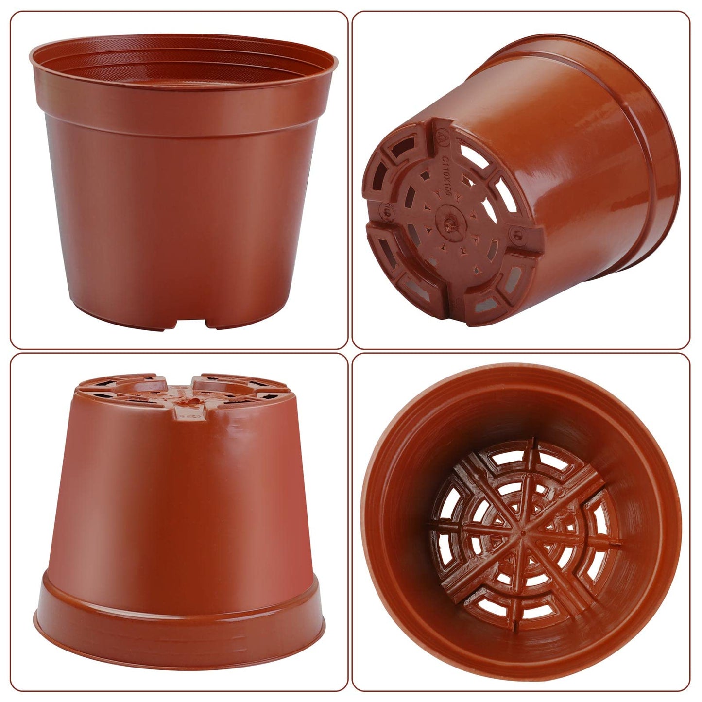 Muzhira Pots for Seed Starting/Cuttings, 6cm 10pcs Plastic Plant Nursery Pots,Seed Starting Pot Flower Plant Container for Seedlings, Cuttings, Transplanting
