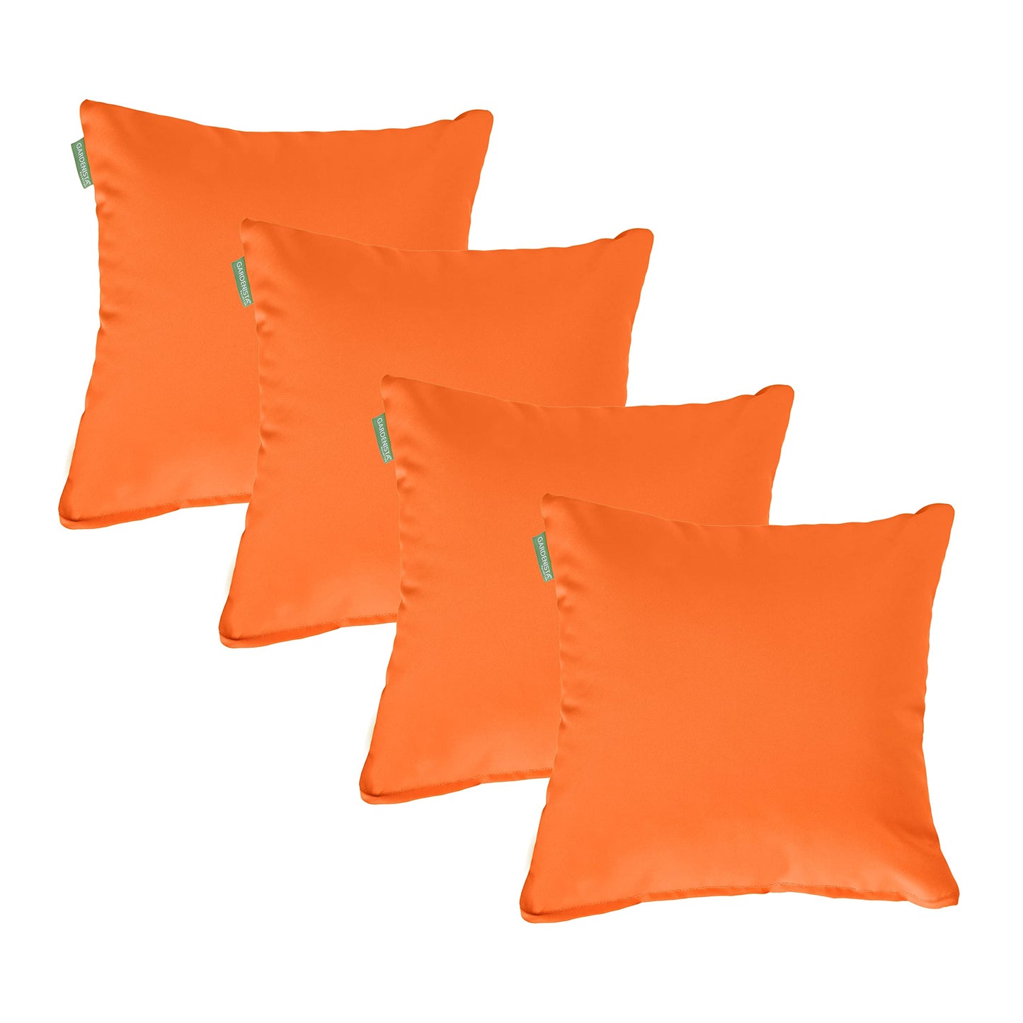 Gardenista 18" Garden Scatter Cushion | Outdoor Water Resistant Garden Furniture Pillow | Soft and Comfy Patio Furniture Cushions | Throw Pillows for Sofa, Couch, Balcony - 4 Pack (Orange)