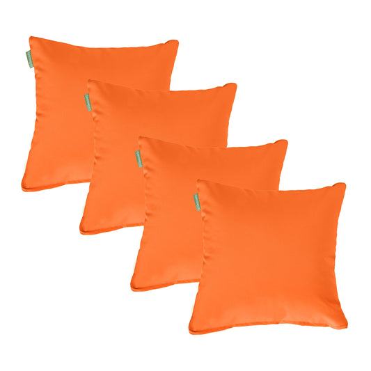 Gardenista 18" Garden Scatter Cushion | Outdoor Water Resistant Garden Furniture Pillow | Soft and Comfy Patio Furniture Cushions | Throw Pillows for Sofa, Couch, Balcony - 4 Pack (Orange)