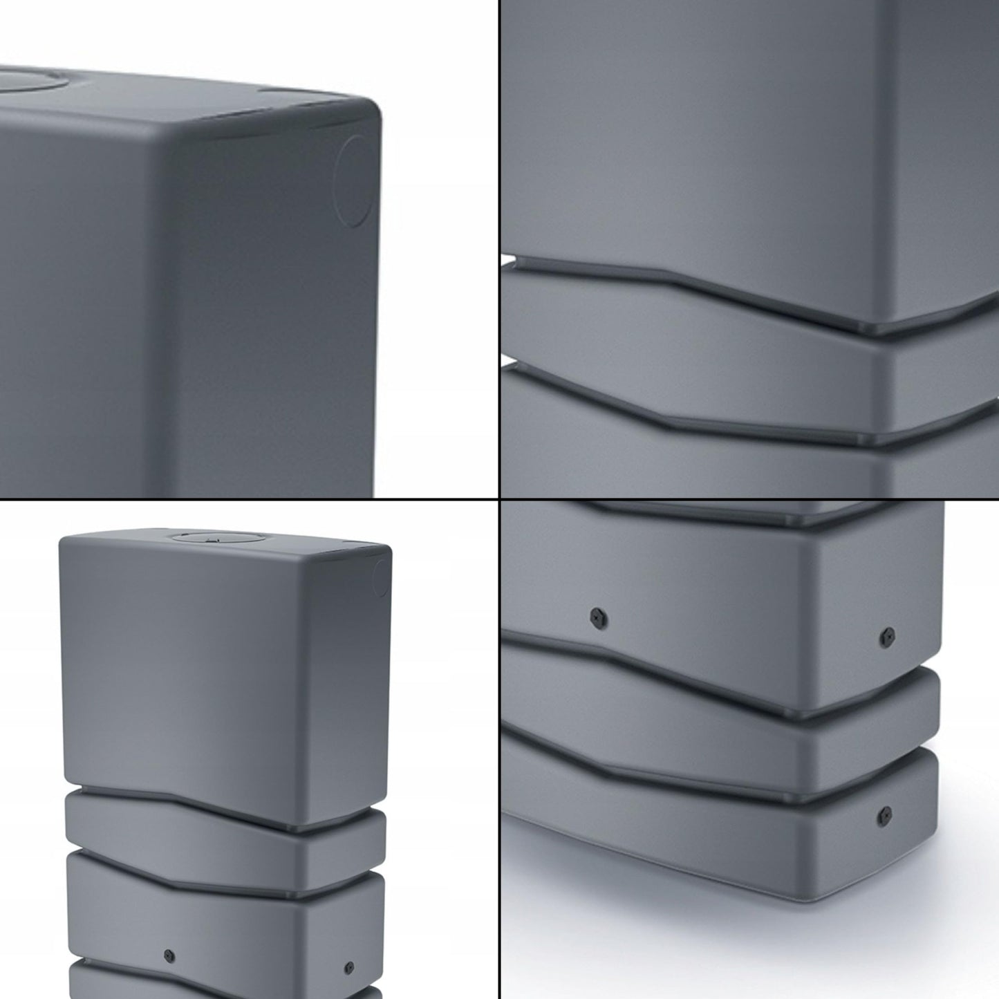 Water Butt with Tap - Modern Tower Shaped- Grey 350L - Ideal for Gardens and Terraces, Saves Water and Promotes Plant Growth