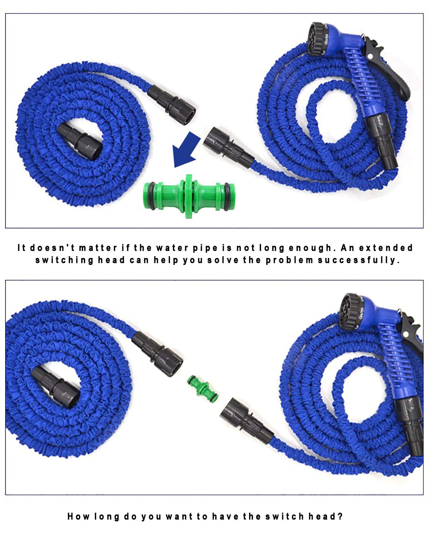 CaLeQi 2PCS Double Male Hose Connectors & 4PCS End Quick Connectors for Hose Pipe fitting 1/2" Plastic Tap Connector