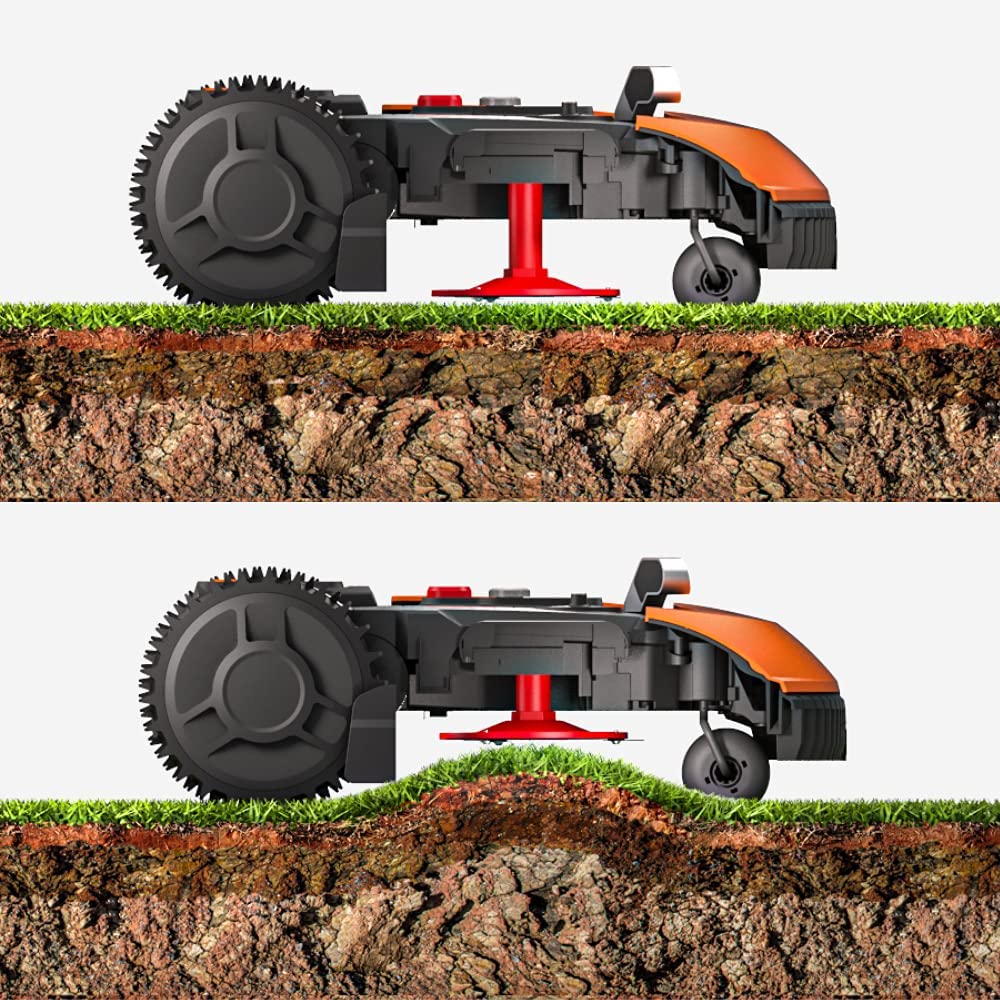 WORX Landroid S WR184E Robot Lawn Mower for small gardens up to 400m2 / Automatic robotic lawn mower for manicured lawn with application control, wifi connectivity, 20-50mm Cutting Height Range