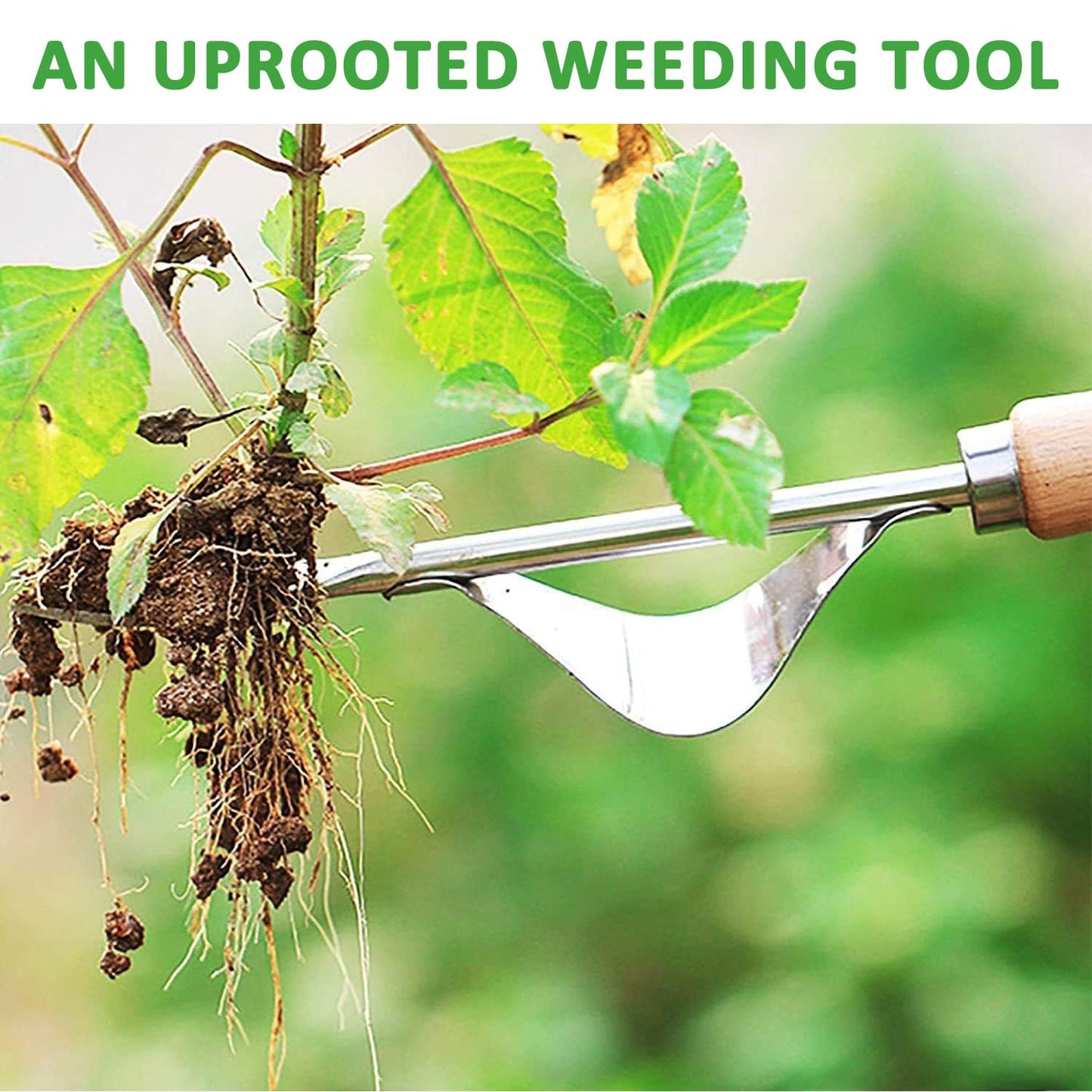 YingBiao Hand Weed Remover Tool Stainless Steel Manual Deep Root Weeding Tool Multifunctional Weeder Tools Wooden Handle Weeding Tools for Garden Dandelions Patio Crack Lawn Grass