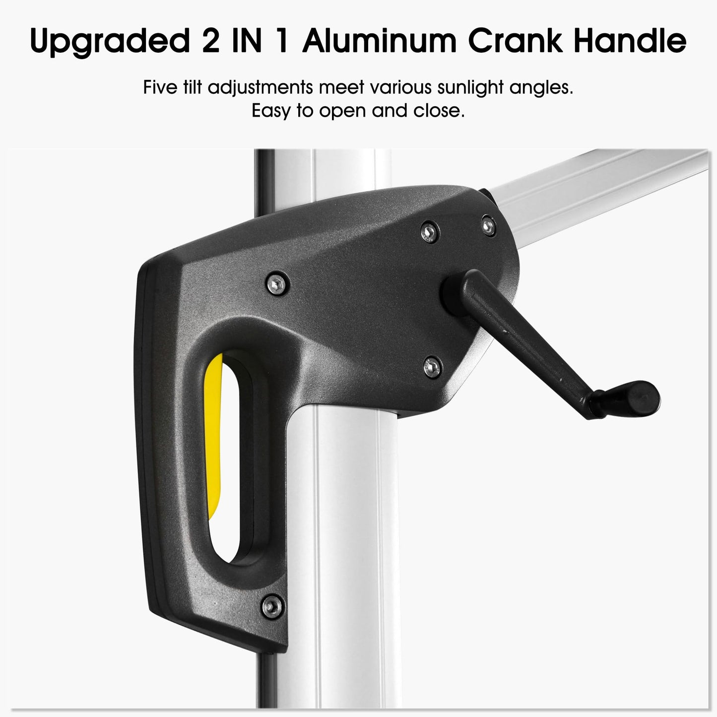 PURPLE LEAF 3 X 3 M Garden Cantilever Parasol, Large Square Overhanging Patio Umbrella with Crank Handle and Tilt for Balcony and Outdoor, Gray