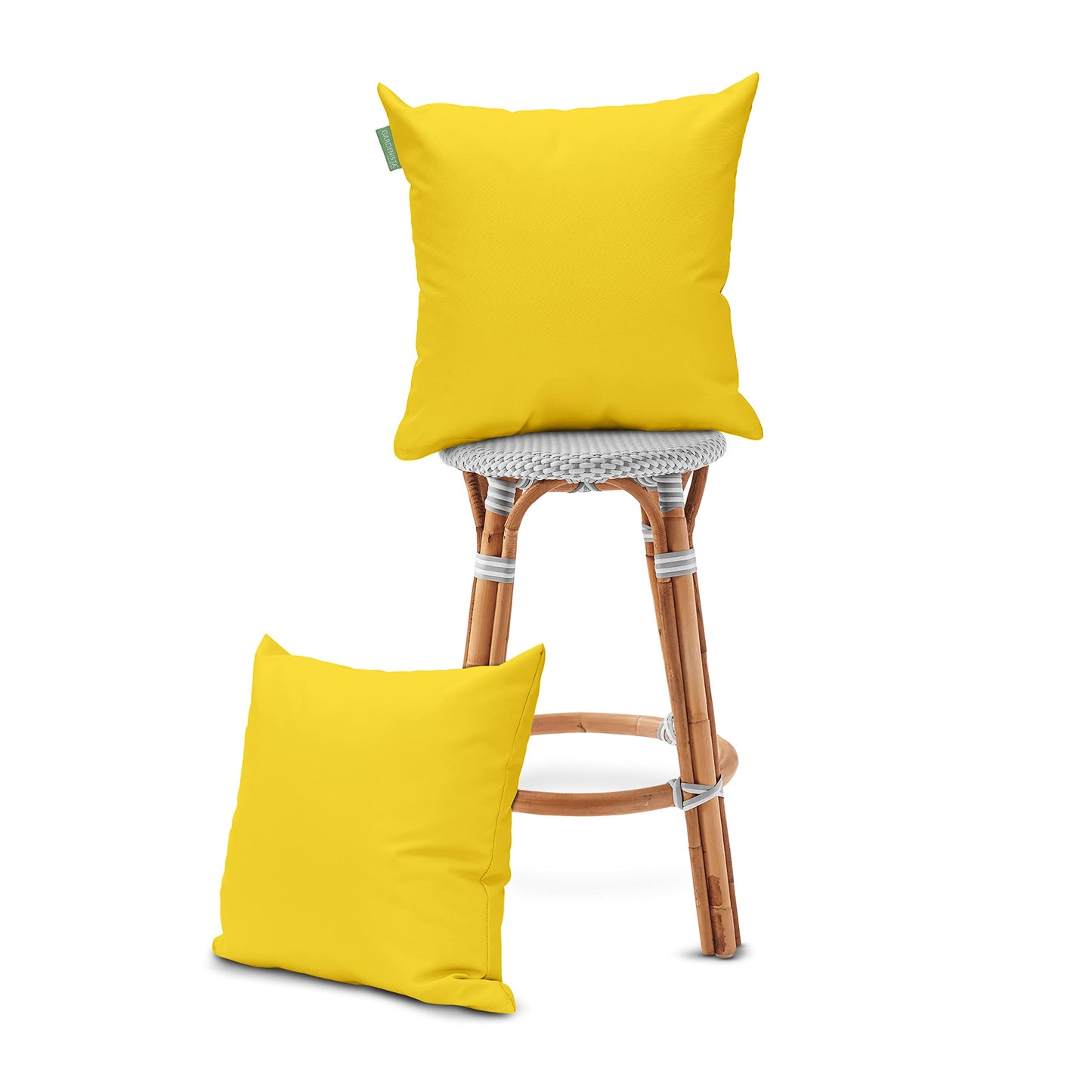 Gardenista 18" Garden Scatter Cushion | Outdoor Water Resistant Garden Furniture Pillow | Soft and Comfy Patio Furniture Cushions | Throw Pillows for Sofa, Couch, Balcony - 2 Pack (Yellow)