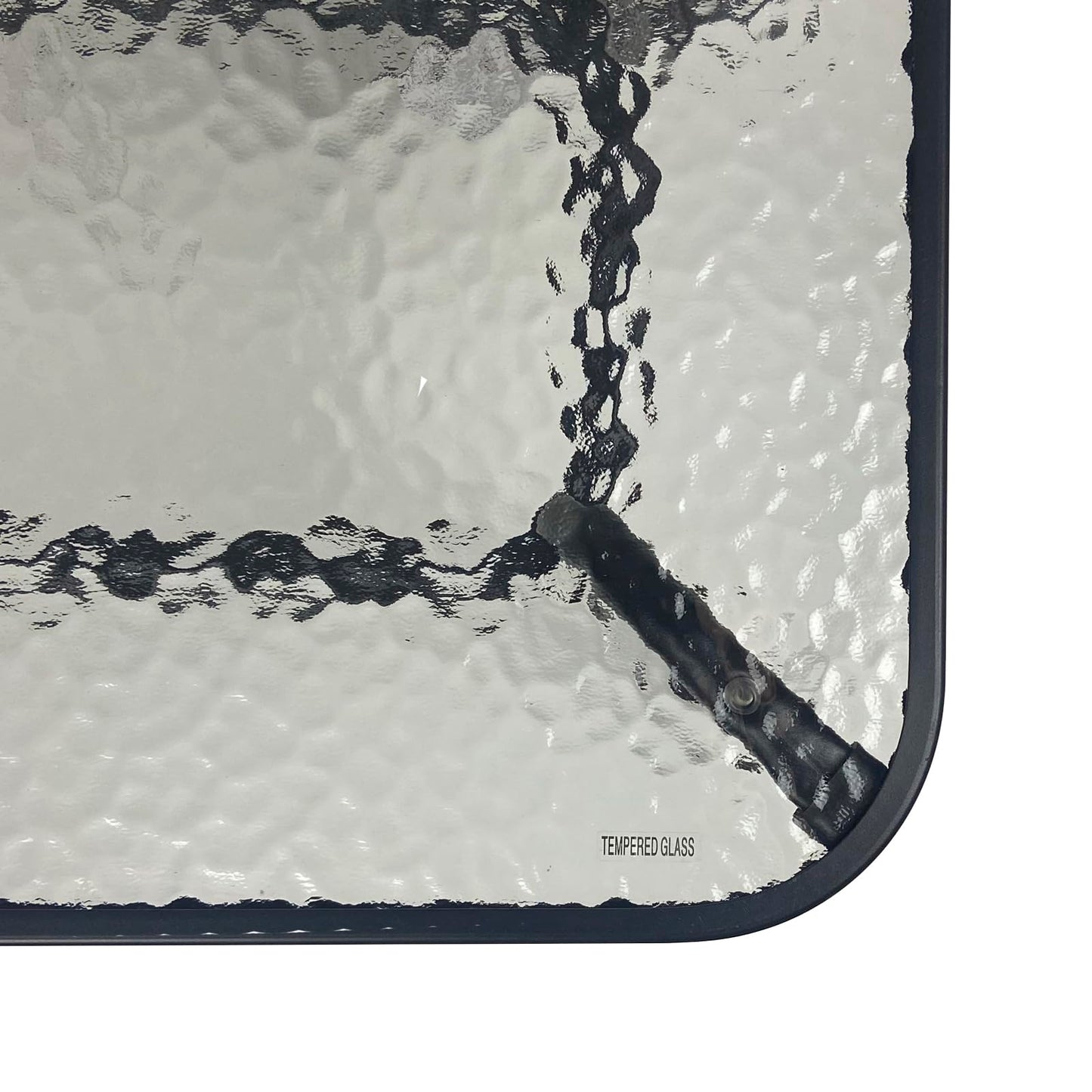 Tempered Ripple Glass Coffee Table Indoor Outdoor Rectangular Low Garden Patio Furniture Metal Table