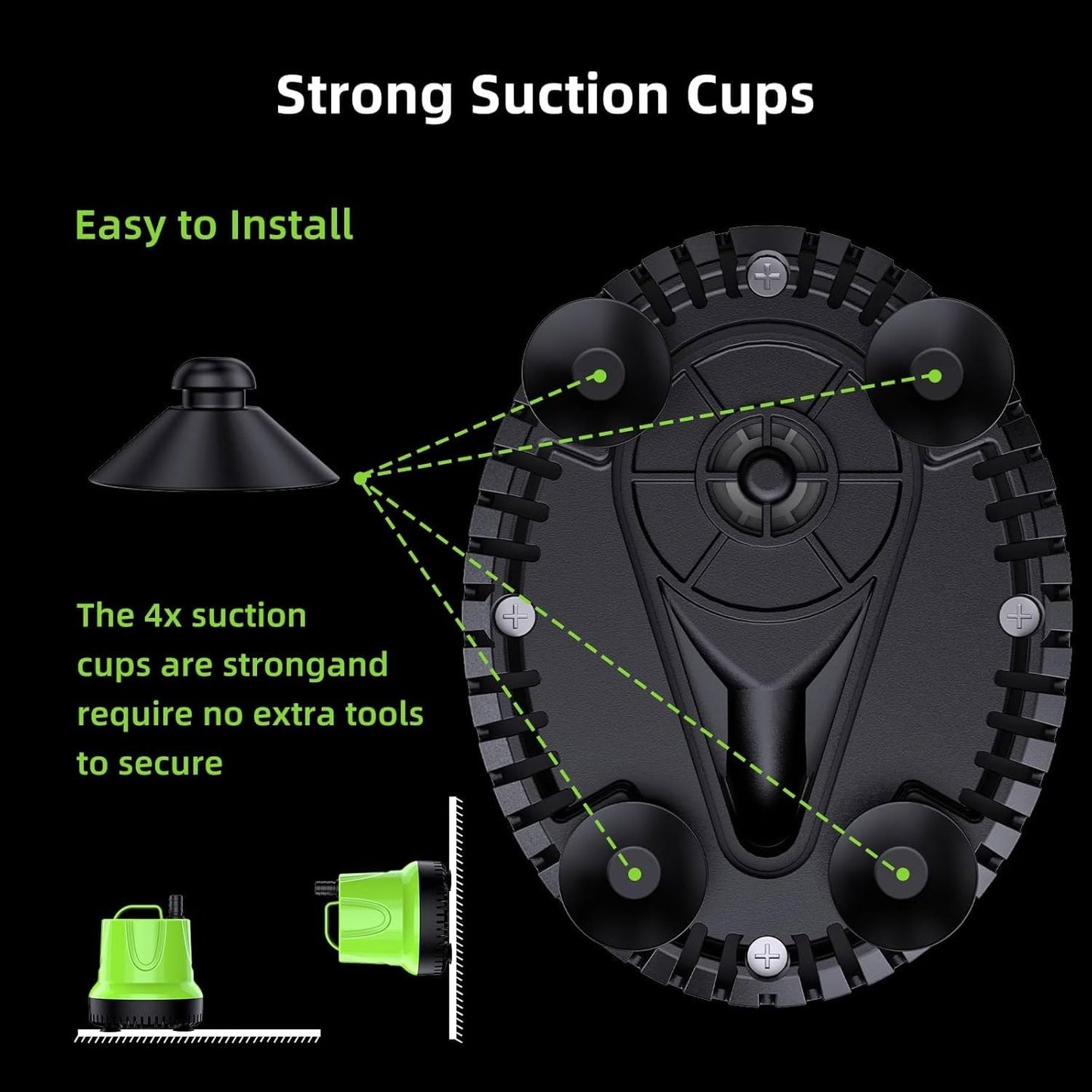 KINGYEENUO Submersible Water Fountain Pump, 40W Small Sump Pump 660 GPH, 2 Nozzles, with 8.2ft High Lift, Ultra Quiet Water Pump for Outdoor Pond Hydroponic Statuary Waterfall Aquarium Fish Tank