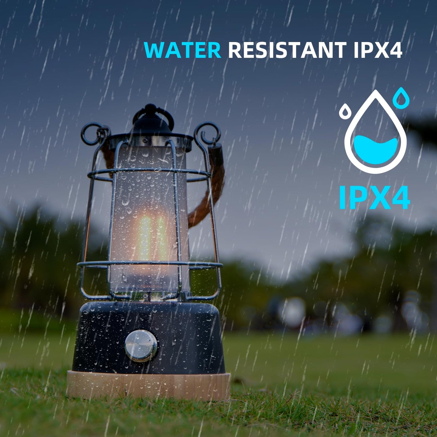 HARPER LIVING Rechargeable Camping Light, LED Retro Water Resistant Lantern, 5000mAh Power Bank, Dimmable Tent Light Rechargeable Lanterns for Living Room, Camping, Fishing, Hiking, Power cuts