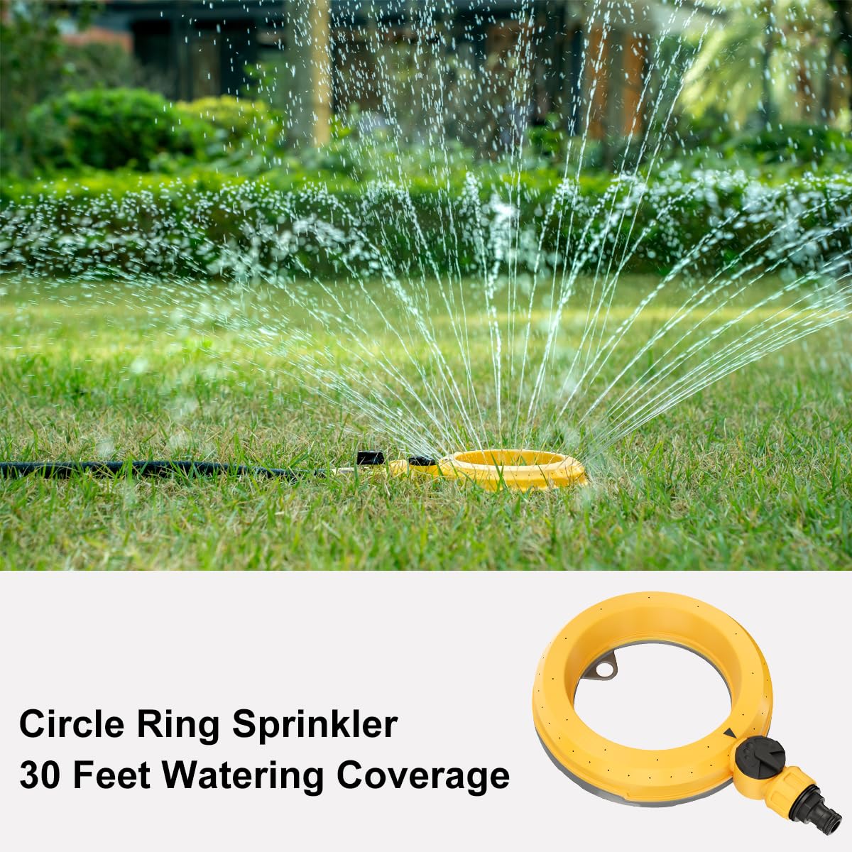 FANHAO Ring Base Sprinkler for Yard, 2 Pack Automatic Garden Sprinklers for Small to Medium Areas, 360 Degree Round Lawn Sprinklers with Gentle Water Flow for Lawn Grass Patio Irrigation