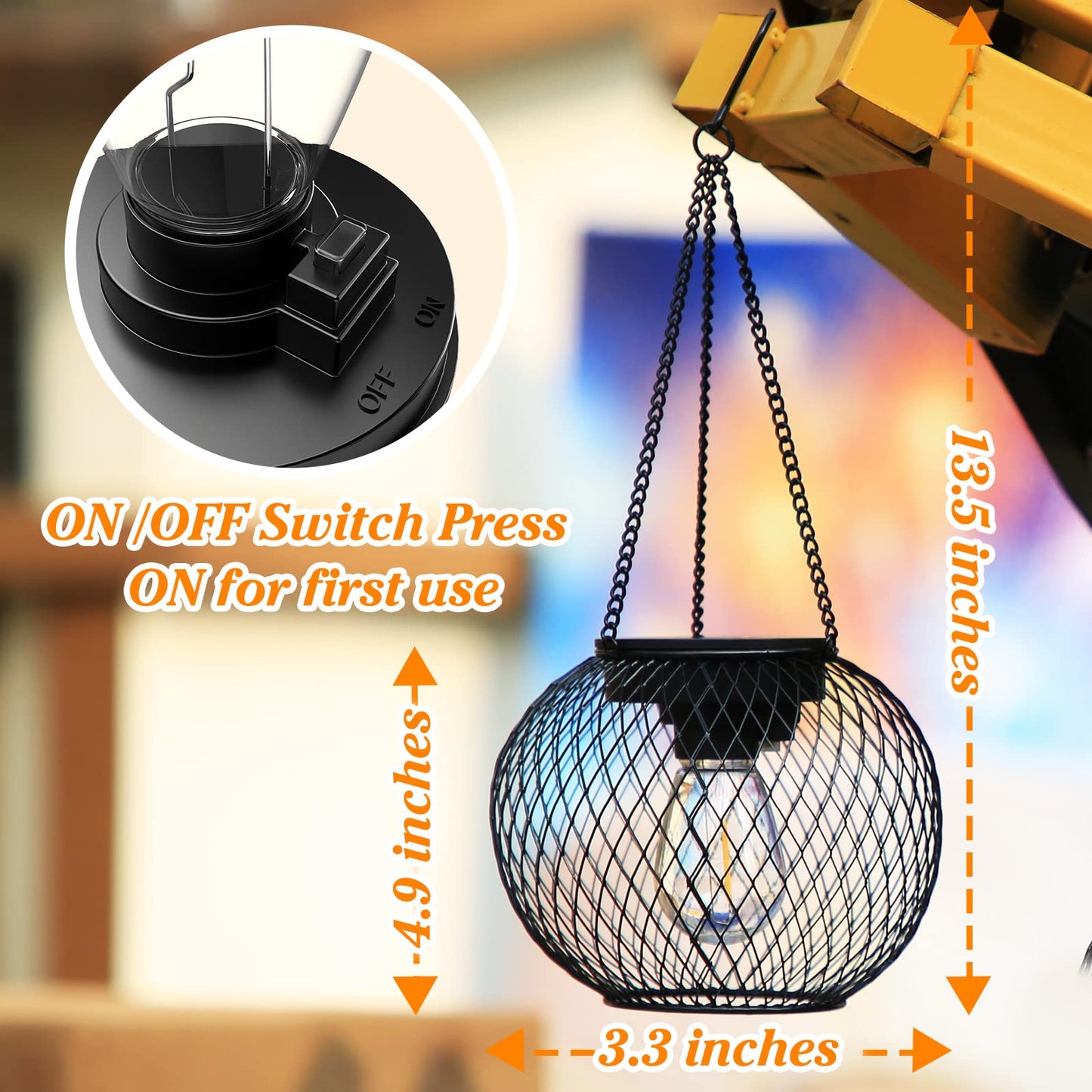 KagoLing Solar Lanterns, 2 Pack Solar Lantern Outdoor Garden with IP65 Waterproof Hanging Solar Lights Auto On Off Metal Yard Art Garden Lights for Patio Lawn Table Fence Ornaments Warmwhite