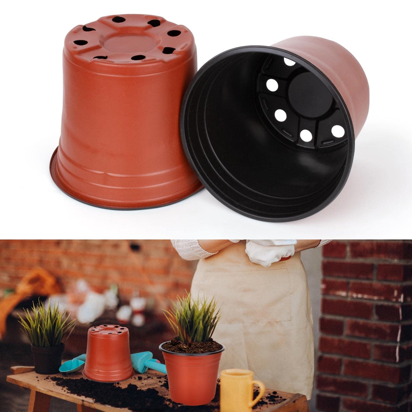 E-KNOW 150 Pcs 15 cm Plastic Plants Nursery Pot/Pots Seedlings Flower Plant Container Seed Starting Pots for Succulents, Seedlings, Cuttings, Transplanting