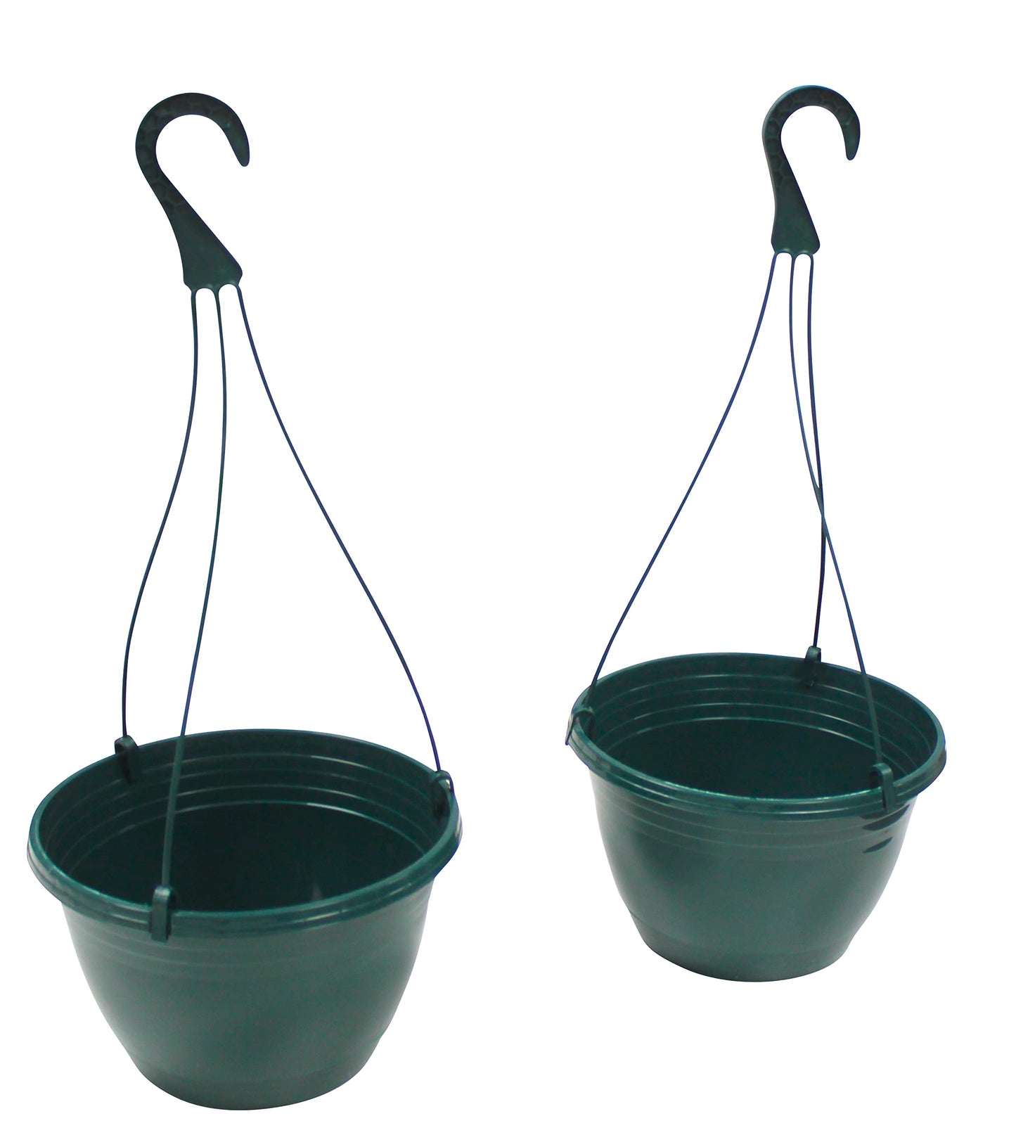 Kingston Tools 2-Pack Hanging Baskets Recycled Plastic Eco-Friendly 50cm Height Green Made in the UK Outdoors or Indoors Plants and Flowers