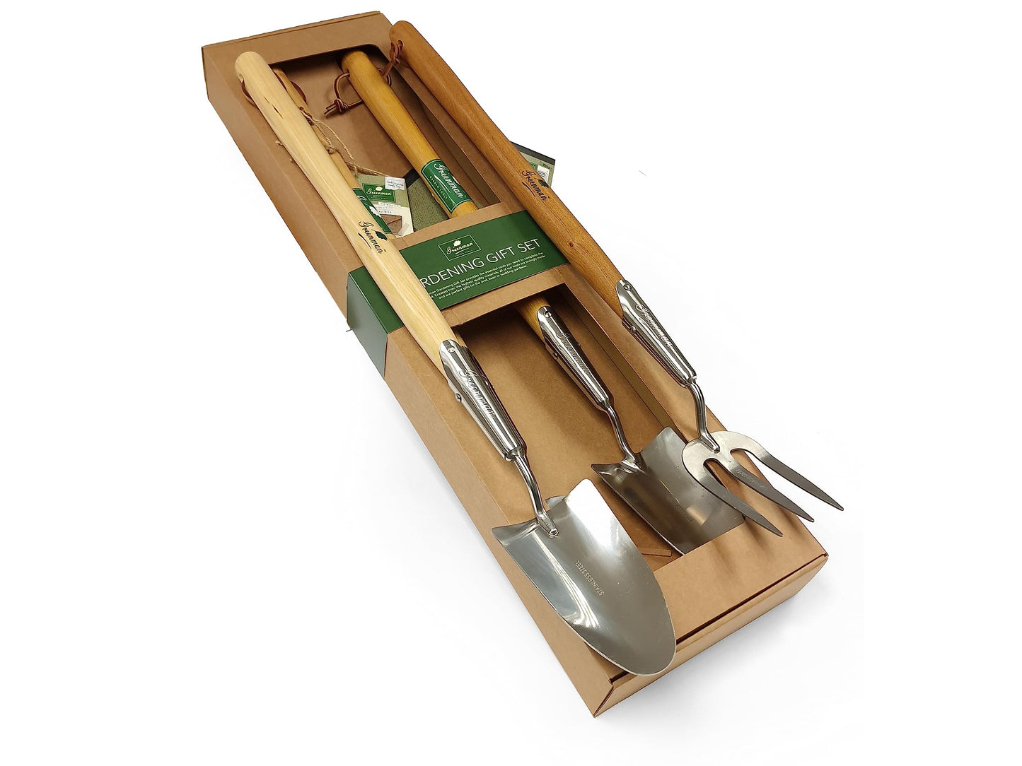 Garden Gift Set Long Handle Trowel & Fork Gift Set Stainless Steel Hand Tools Great gift for people with a back issues or the elderly