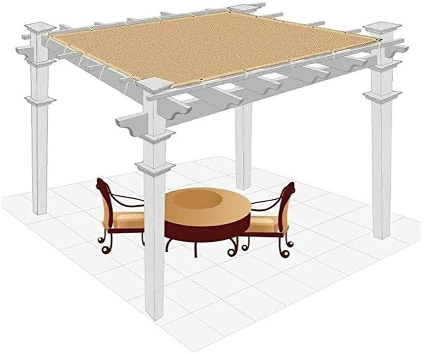 Shade Sail Rectangle 1x1m,2x3m Sun Shade Sail Outdoor Canopy Awning Block Patio and Pergola Cover,Sand color 1m,2m,3m,4m)