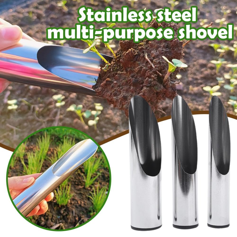Stainless Steel Bonsai Soil Scoop Gardening Tool,Reusable Bonsai Soil Scoops,Bucket Shovel Bonsai Soil Scoop,Garden Soil Scoops,DIY Bonsai Plant Helper Garden Tool for Digging Fertilizer Feed Scooper