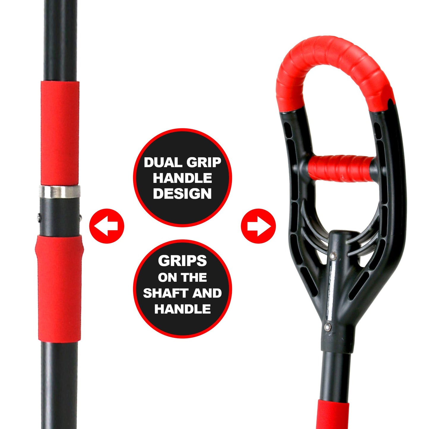 Roamwild Multi-Digger Garden Spade – Reinforced Fibreglass Light Weight Gardening Arrow Head Shovel with Unique Dual Soft AIR Light Grip Technology & Root Saw Stump Cutter.