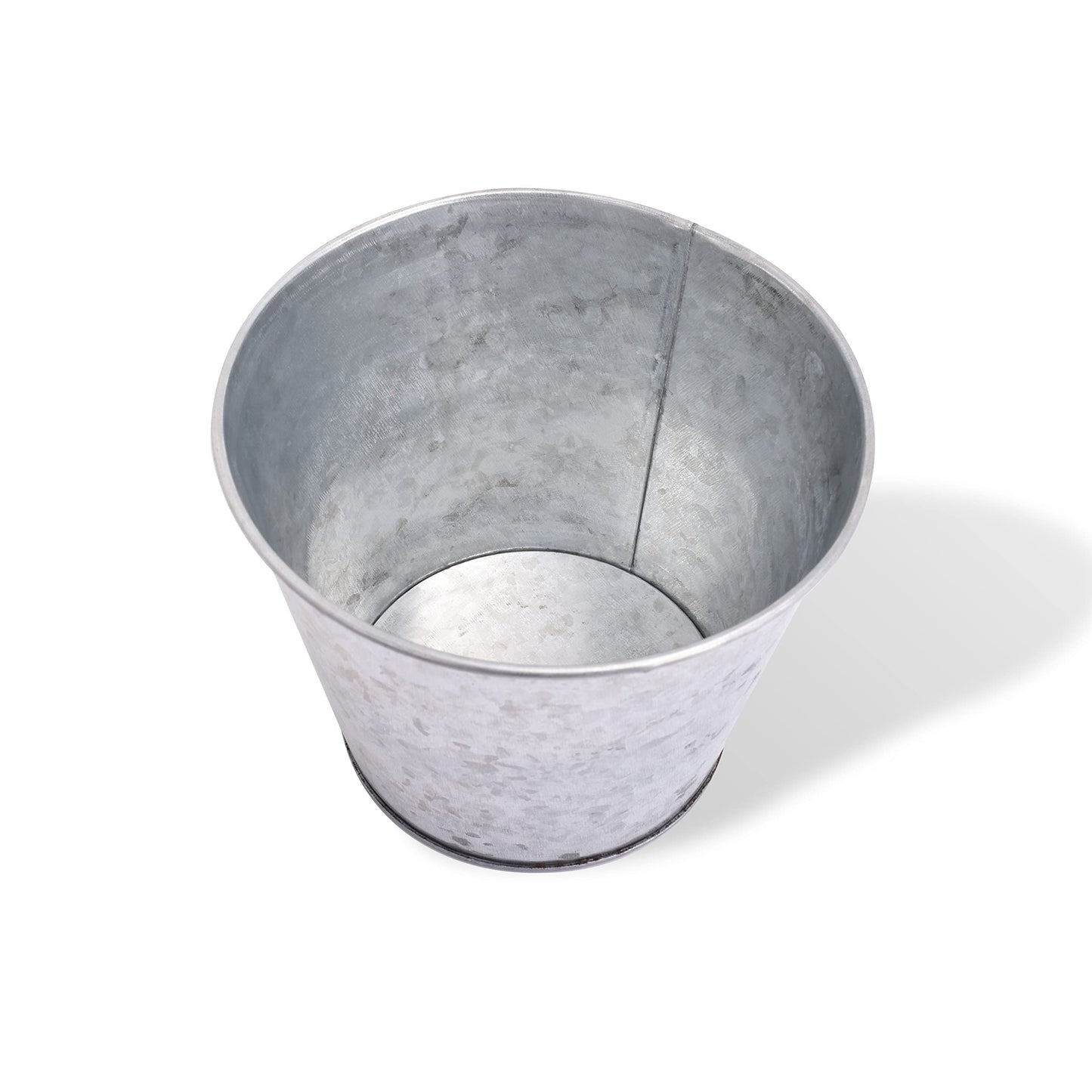 Katai Galvanised Metal Planter Buckets - 6 Pack Small Metal Buckets for Indoor Plants, Herb Garden, Orchid Pots, Hanging Plant Holder, Flower Pots, Wall Planters, Garden Decor - with 6 Plant Labels
