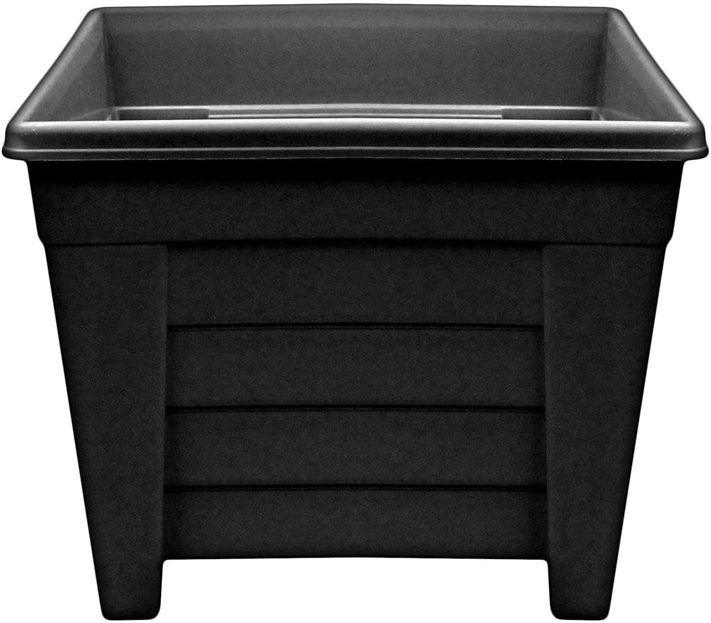 Optimal Products Long Trough/Oval/Square Plant Pot Plastic Planter Indoor Home Outdoor Garden Window Herb Flower Box (27cm Square Planter Ebony, 1)