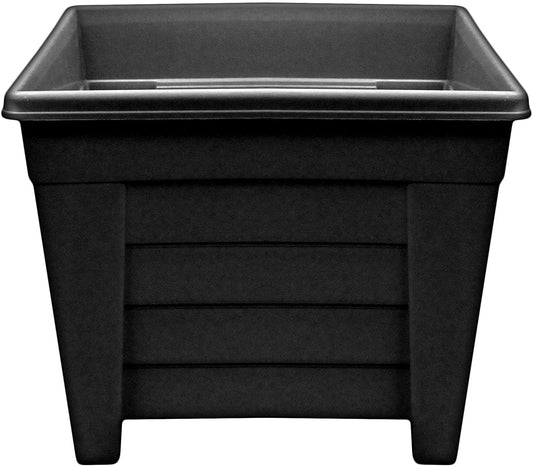 Optimal Products Long Trough/Oval/Square Plant Pot Plastic Planter Indoor Home Outdoor Garden Window Herb Flower Box (27cm Square Planter Ebony, 1)