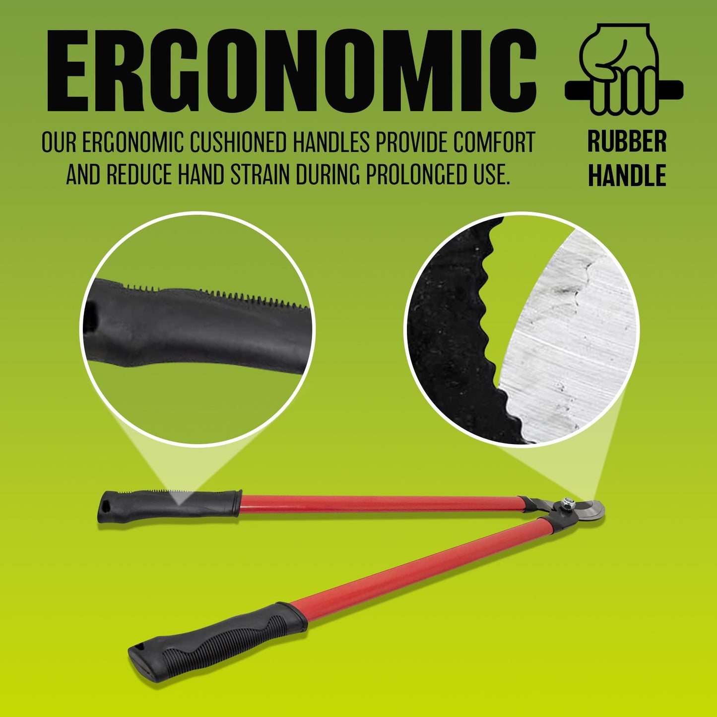 24" Long Handle Lopper - Extend Garden Tree Trimmer Branch Bypass Pruner Cutter Secateur | Easy Effortless Cut Sharp Blade for Precise Gardening | Durable & Long Lasting