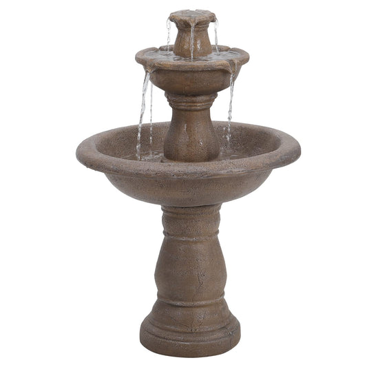 BTGGG Garden Water Feature Resin 3 Tier Cascade Main Powered Water Fountain with Stone Effect Freestanding Water Fountain Waterfall Outdoor Ornaments for Garden, Patio, Lawn Decor