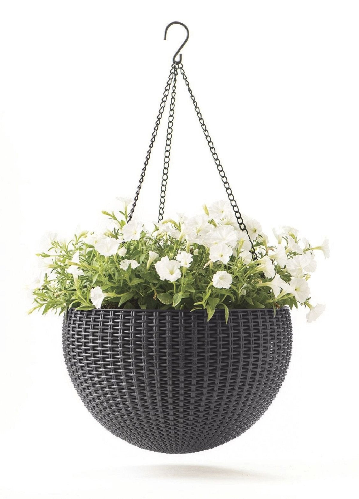 Keter - Hanging Sphere 3 Chain Planter, 8.6 Litres, Graphite,