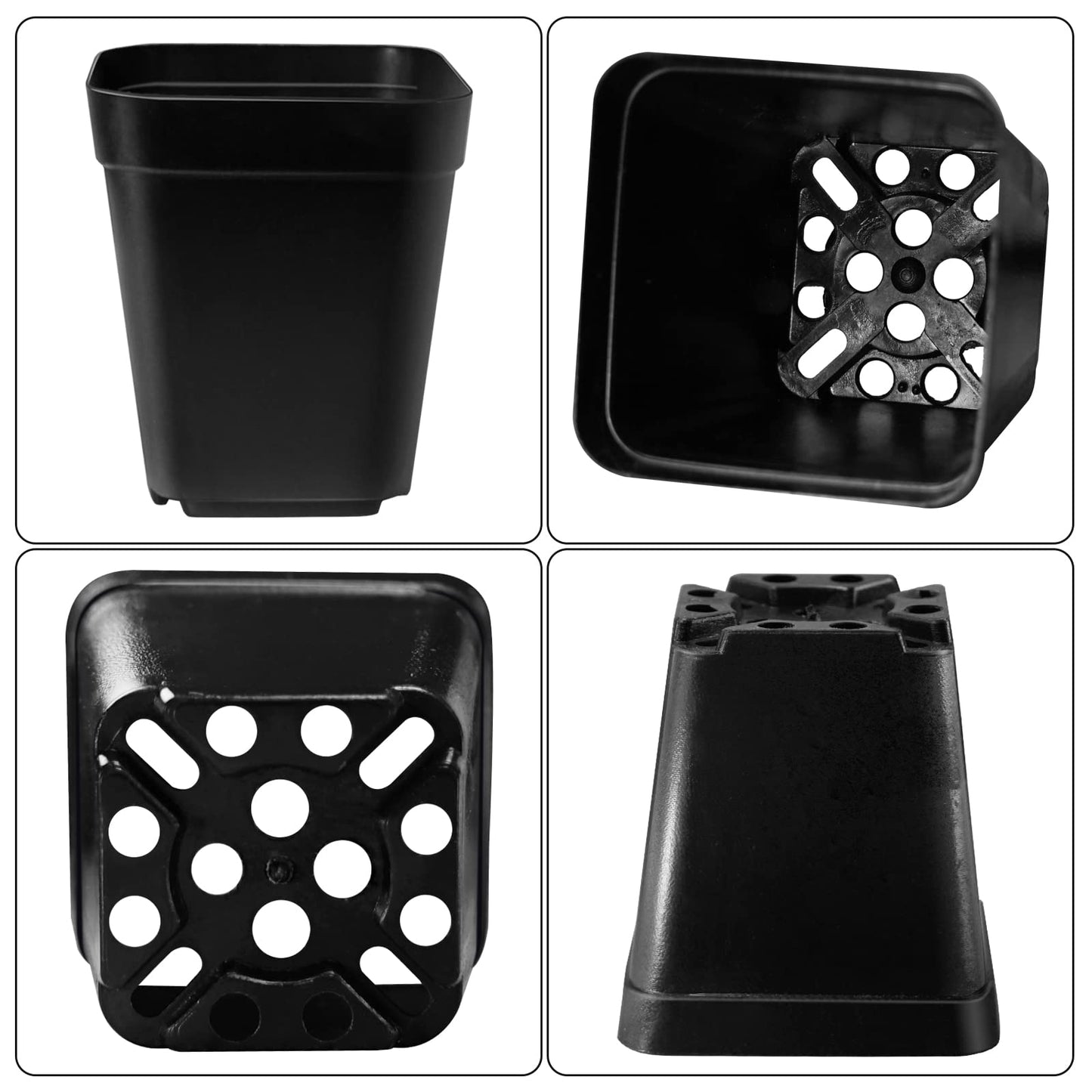 Muzhira Pots for Seed Starting/Cuttings, 5.5cm 50pcs Plastic Square Plant Nursery Pots,Seed Pot Flower Plant Container for Fruit, Vegetable, Plant, Succulents, Seedlings, Cuttings, Transplanting