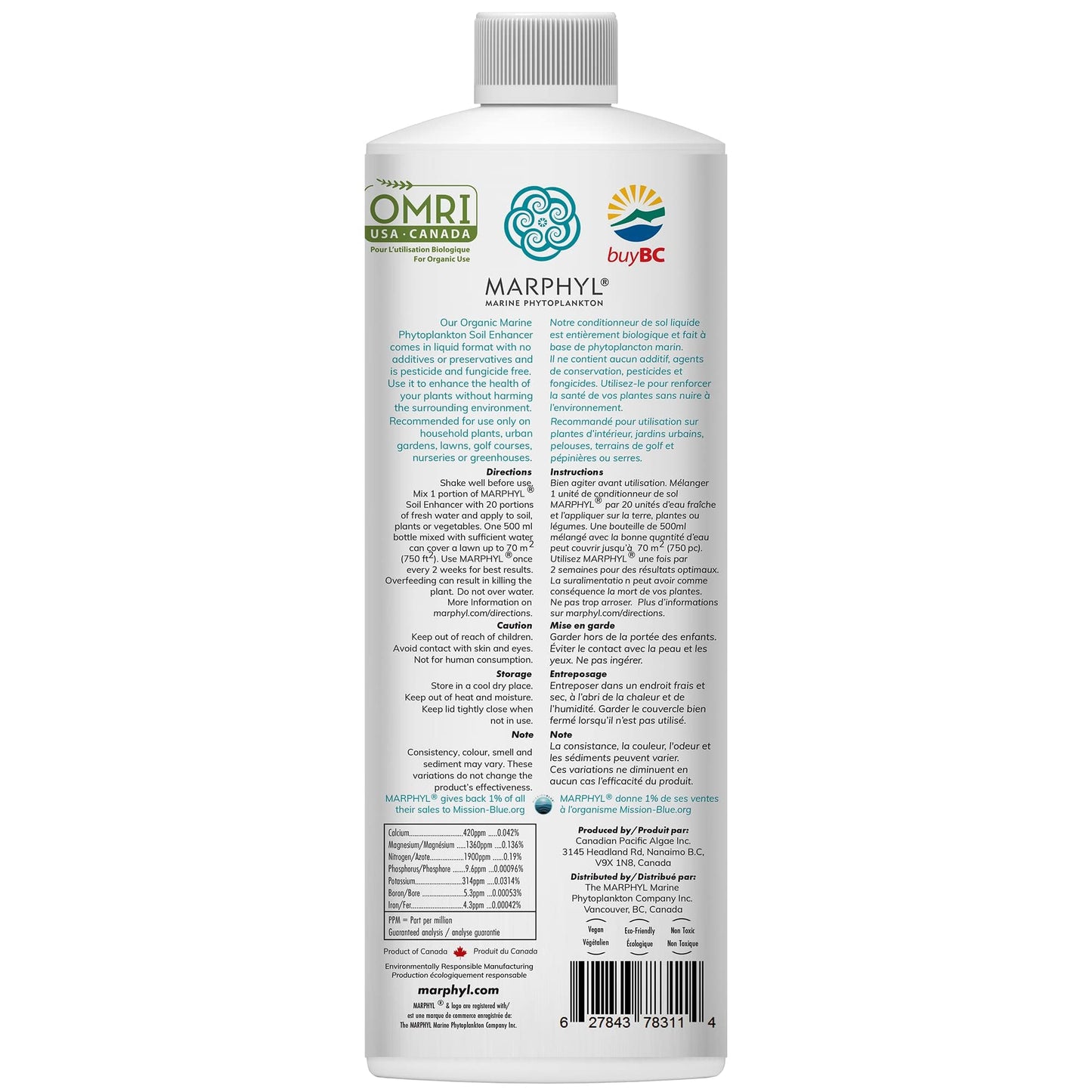 MARPHYL Organic Liquid Fertiliser - Indoor Plant Food - Nutrient rich Seaweed Liquid Fertilizer- All Purpose Liquid Fertiliser for indoor Plants, Flowers, Vegetables, Succulents, Bamboo, Hydroponics