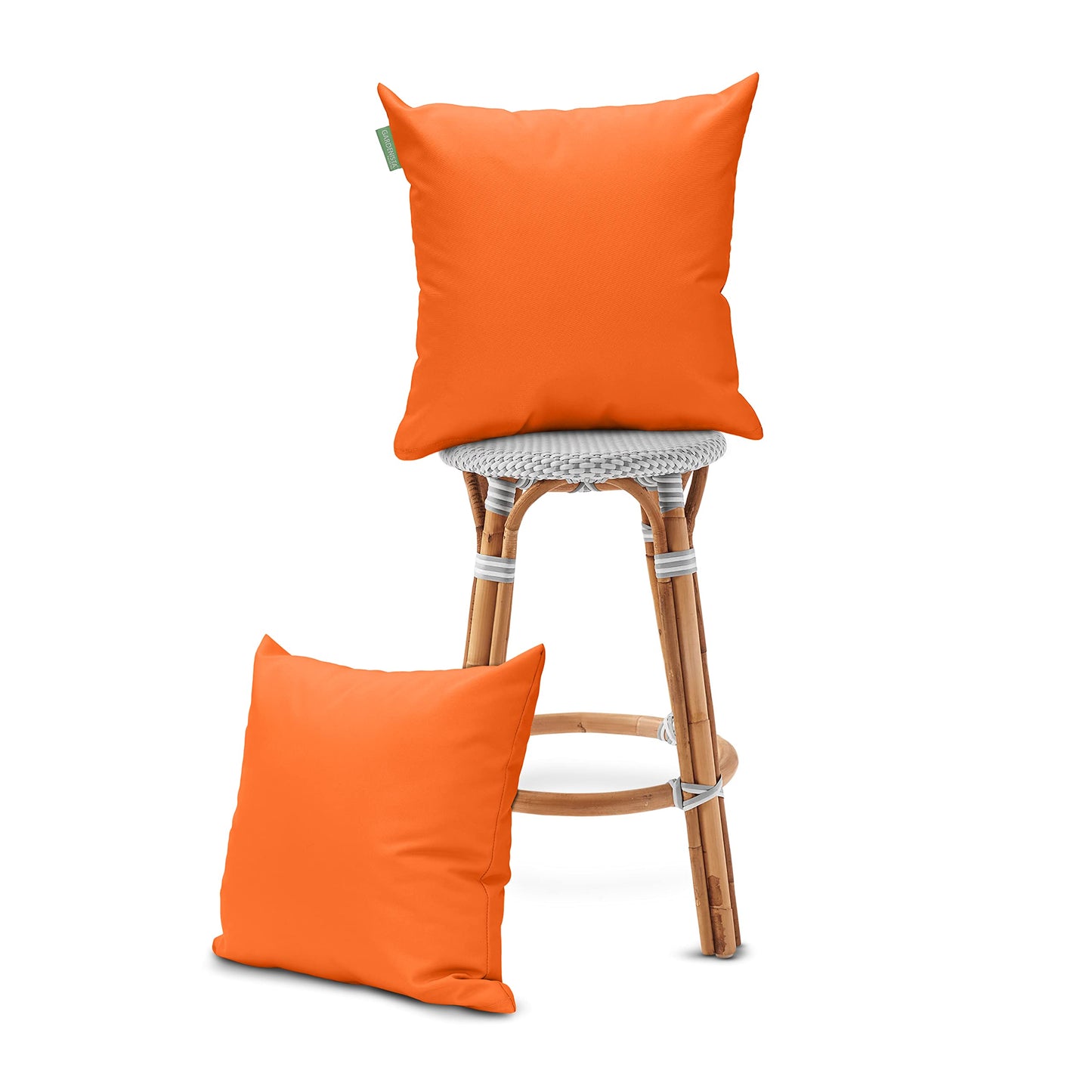 Gardenista 18" Garden Scatter Cushion | Outdoor Water Resistant Garden Furniture Pillow | Soft and Comfy Patio Furniture Cushions | Throw Pillows for Sofa, Couch, Balcony - 4 Pack (Orange)