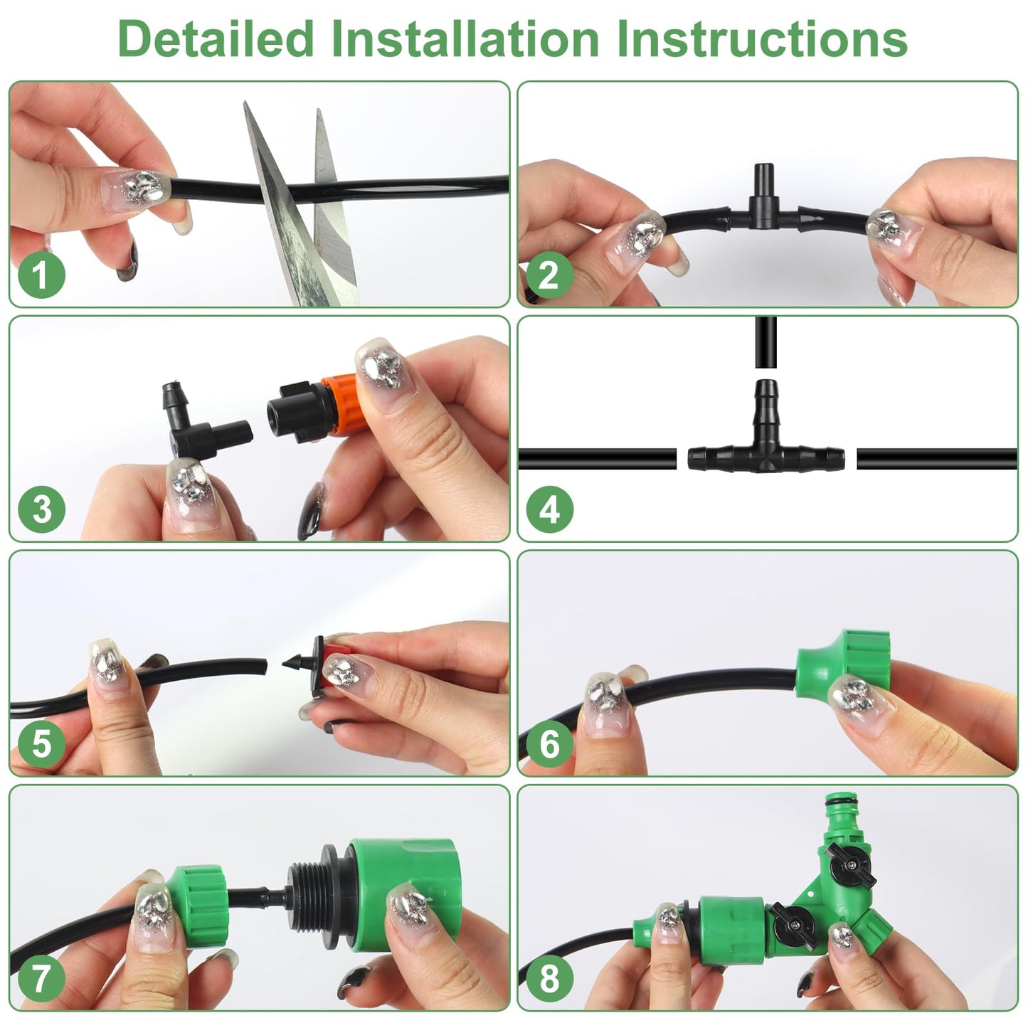 Ulable Irrigation System Kit 40m/131ft Greenhouse Micro Automatic Watering System Drip Irrigation Hose-158PCS Self Watering System for plants DIY Plant Watering Devices for Garden, Lawn, Patio