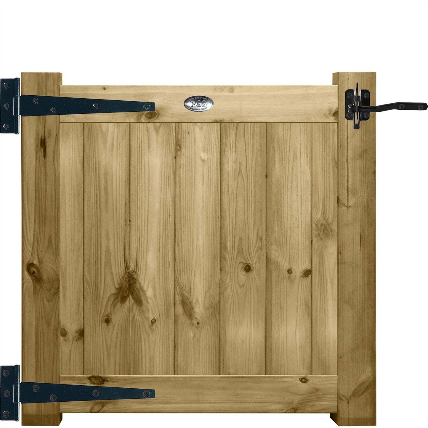 Premier Garden Supplies Pedestrian PATHWAY Gate Vertical Tongue & Groove Boards Rebated in a Thick H-Frame Height: 3ft (90cm | 900mm) x Width 3ft (90cm | 900mm) with a Auto Latch Hinge Pack