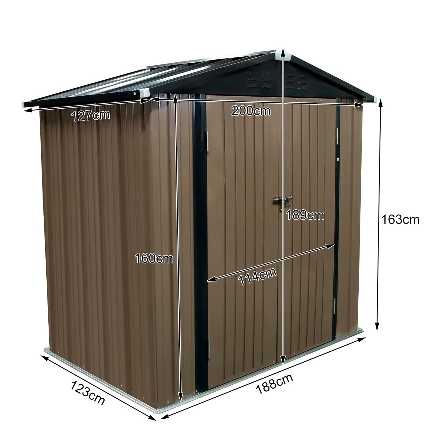 NEW!Outdoor Storage Garden Shed with Door Galvanised Metal Sloped Roof (6FT*4FT)