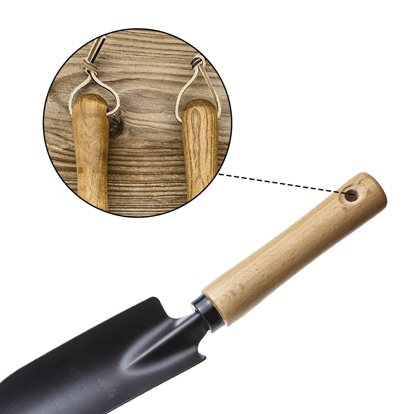 DULKET Gardening Trowel 2pcs,Garden Trowel, Gardening Tools，Small Trowel with Wooden Handle, Multifunctional Garden Wrowel, Suitable for Garden and Vegetable Garden