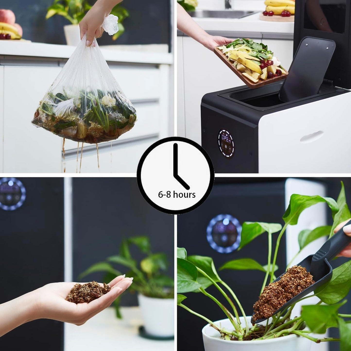 GEME World First Compost Bio Smart 19L Electric Composter for Kitchen, No Need to Change Filter, Not Dehydration Tec, Add Waste Anytime, Electric Compost Bin Kitchen, Food Cycler Real Compost