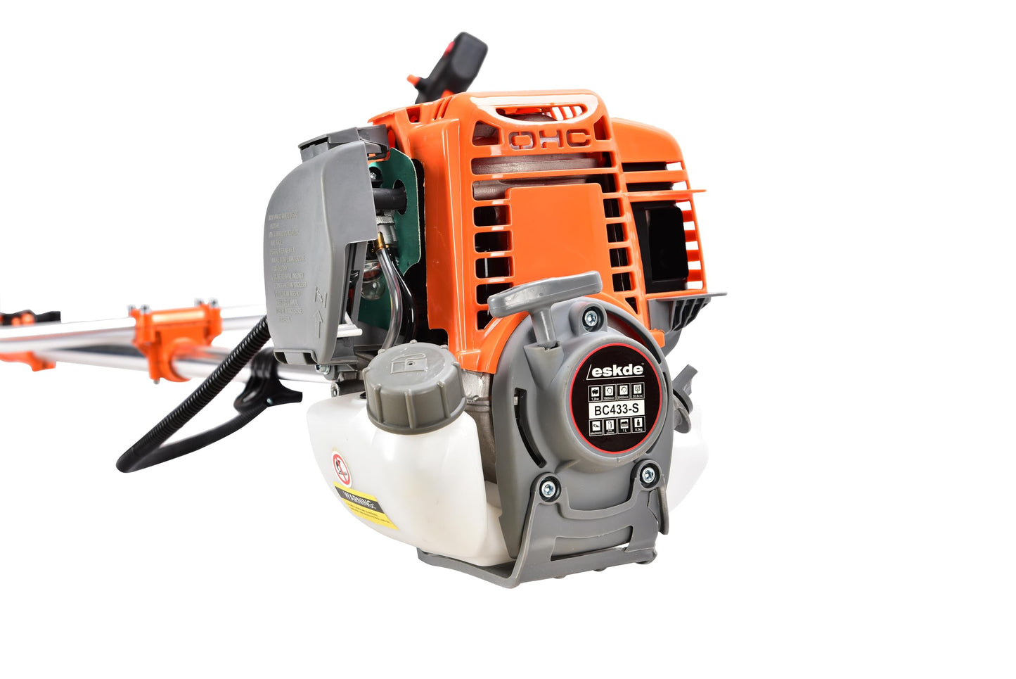 4 Stroke Petrol Strimmer with Blades - Heavy Duty Petrol Grass Trimmer and Brush Cutter with Bull Horn Handles | Brushcutter Strimmer with Metal Blade and Nylon Head 410mm Cutting Width | eSkde