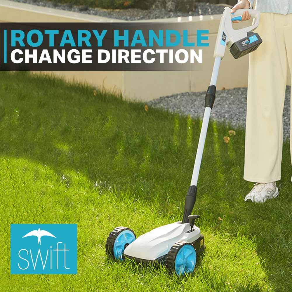 swift 40V 22cm Cordless Brushless Small Lawnmower, Lightweight and Compact, with Super-Mulching blade (Battery & Fast Charger Included)
