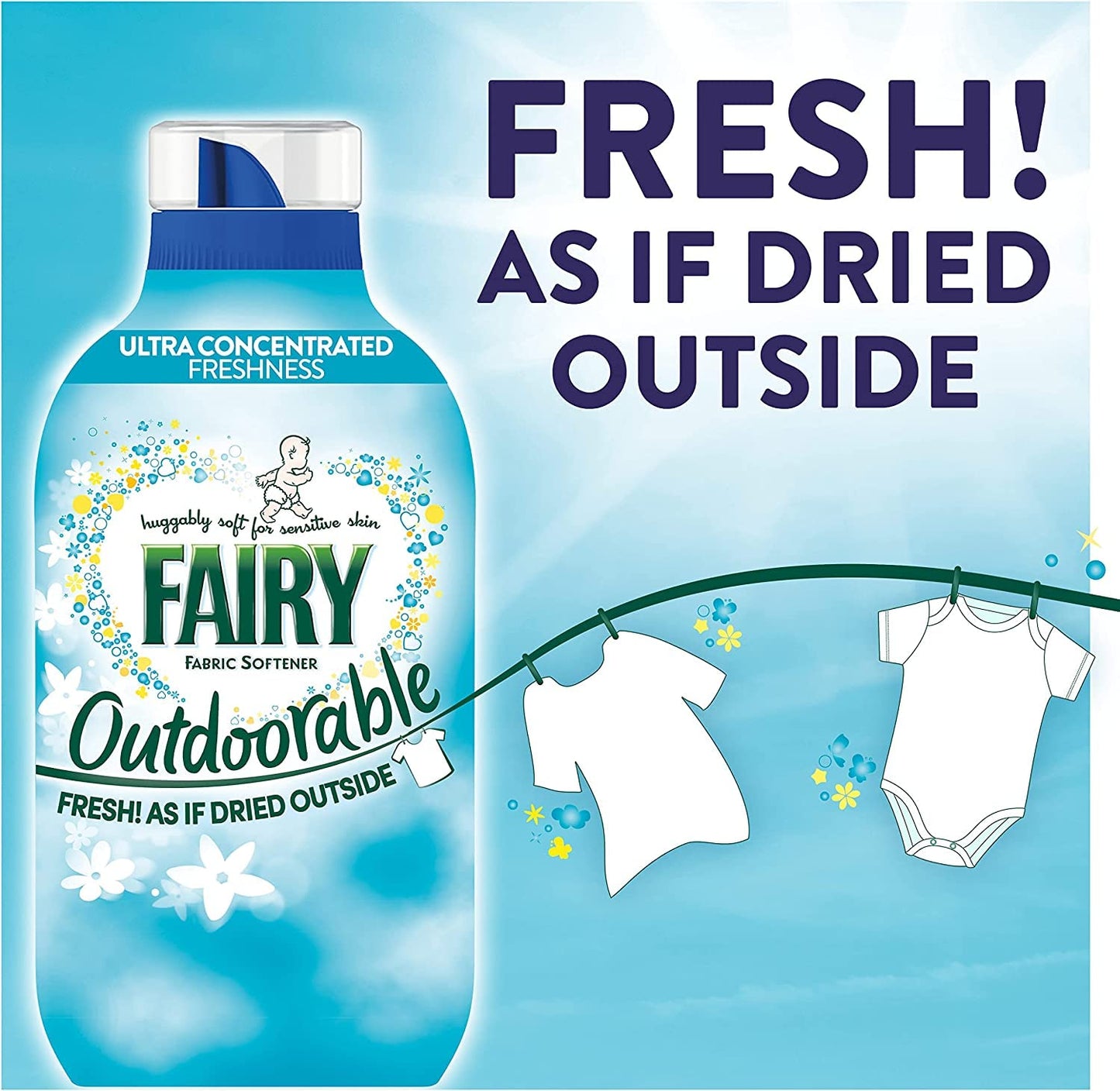 Fairy Outdoorable Fabric Conditioner, 210 Washes, Ultra Concentrated Formula For Sensitive Skin, Dermatologically Tested