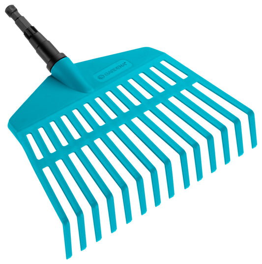 GARDENA combisystem plastic Broom: The light and handy rake for small garden areas, high-quality plastic prongs, width 27 cm, suitable for all cs-stalks (3105-20), turquoise