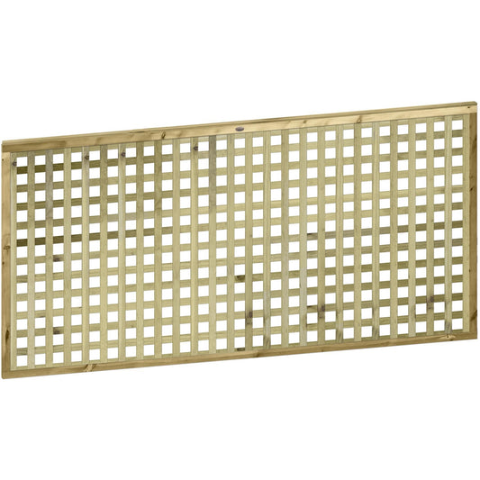 Chunky Urban Square Heavy Duty Framed & Capped Wooden Trellis (45mm Thick) Width: 6ft (183cm) x Height: 3ft (90cm) Decorative Fence Panel Topper/Garden Divider/Wall Art/Plant Vine Clingin Grower