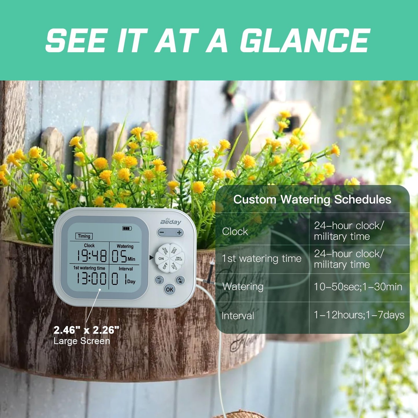 Automatic Plant Waterer Indoor,Self Watering System for 15 Potted Plants,Automatic Drip Irrigation Kit Programmable Water Timer,Smart Humidity Detection Watering