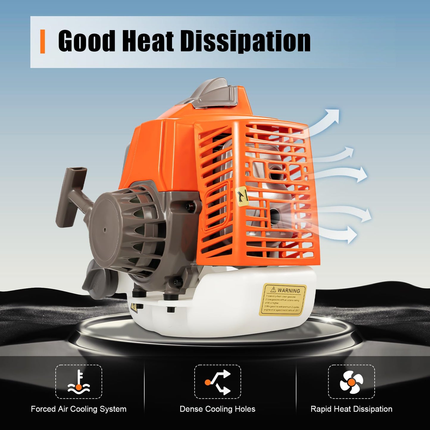 MEHOOSPVN 63cc 2-Stroke Petrol Earth Drill Fence Post Ground Hole Drill 3HP -11" Drill Bit Earth Auger Borer Ground Drill cart excavator w/1200ml fuel tank Garden Auger Hole Petrol Hole Digger Orange