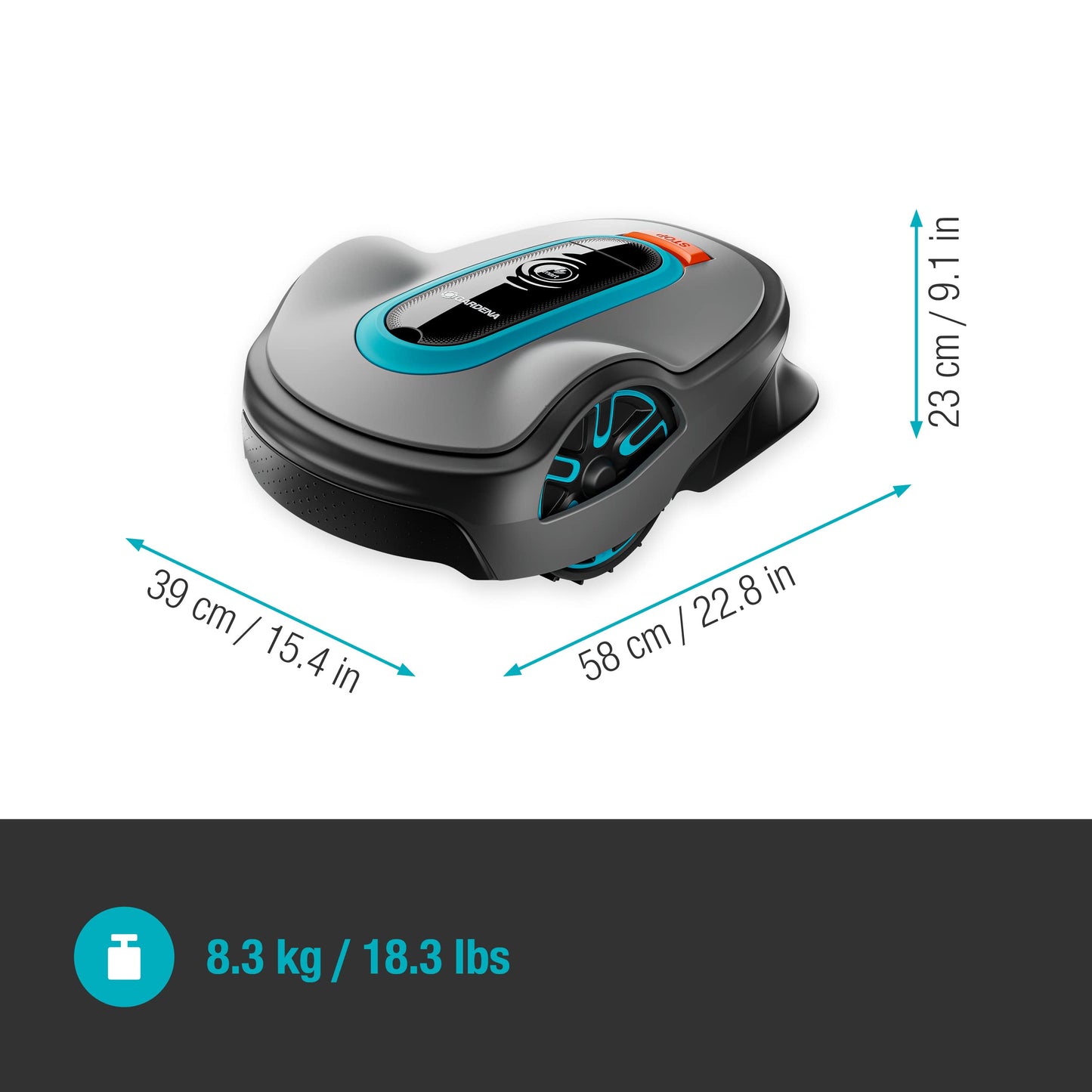 Gardena smart SILENO life 1000 m² robot lawnmower set: Innovative LONA AI technology, controlled via app, SensorControl, for slopes up to 35 per cent, incl. smart gateway, UK version (19702-68)