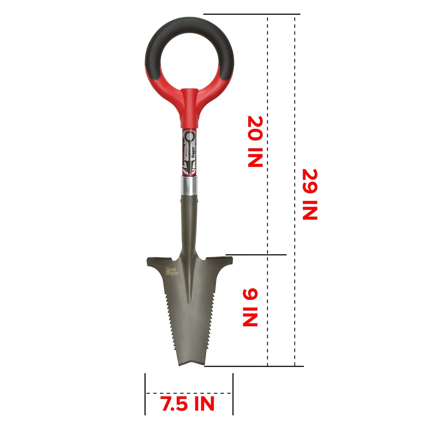 Radius Garden 22411 Root Slayer Mini-Digger Shovel, Red